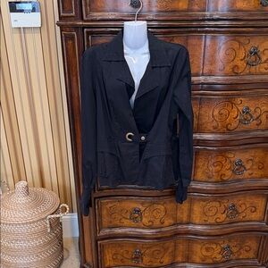 XCVI Black Women's Blazer with Button Detail